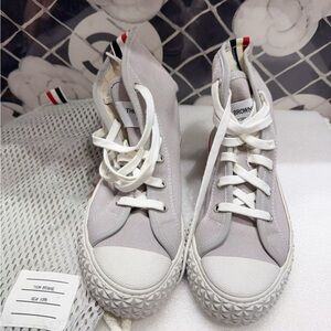 Authentic Thom Browne Women's White and Gray Sneakers